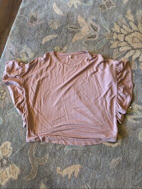 Wishlist Dusty Rose Ruffle Sleeve Boxy Top